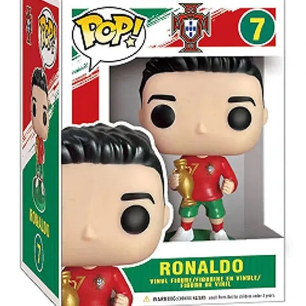 Perfect gift! Cristiano Ronaldo Figure Funko Pop Customized! Ronaldo with Trophy